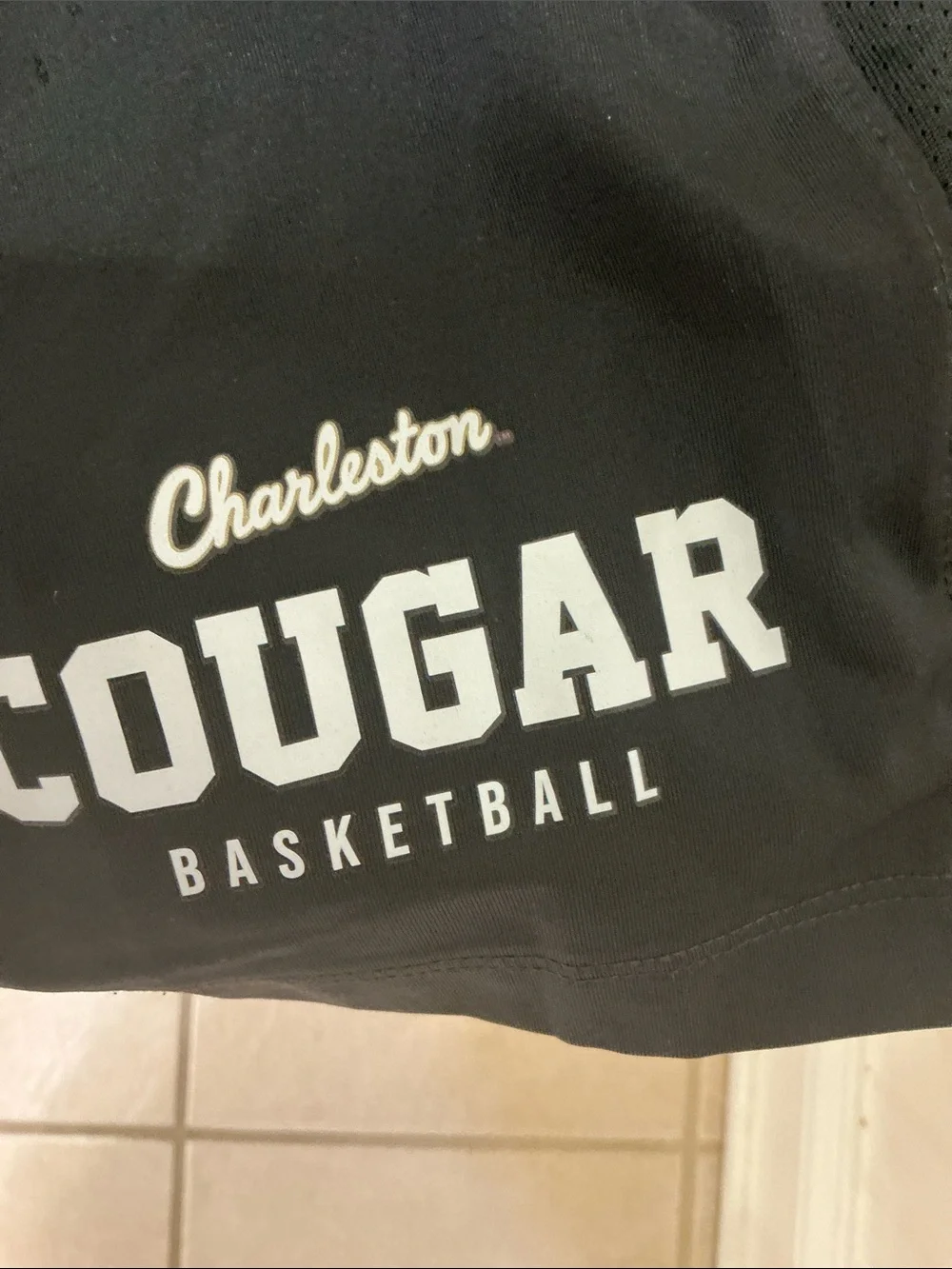 College of Charleston Cougar Basketball Men's Black Athletic Shorts